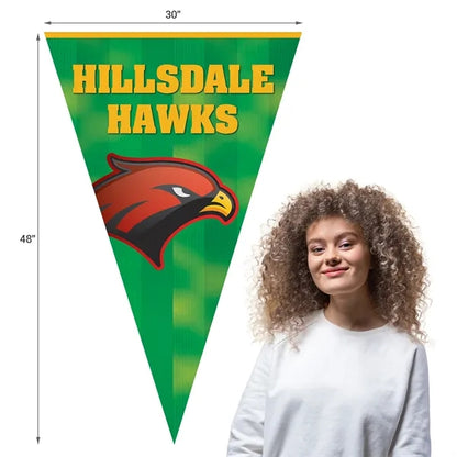30" x 48" Vertical Triangle Shaped Felt Banner