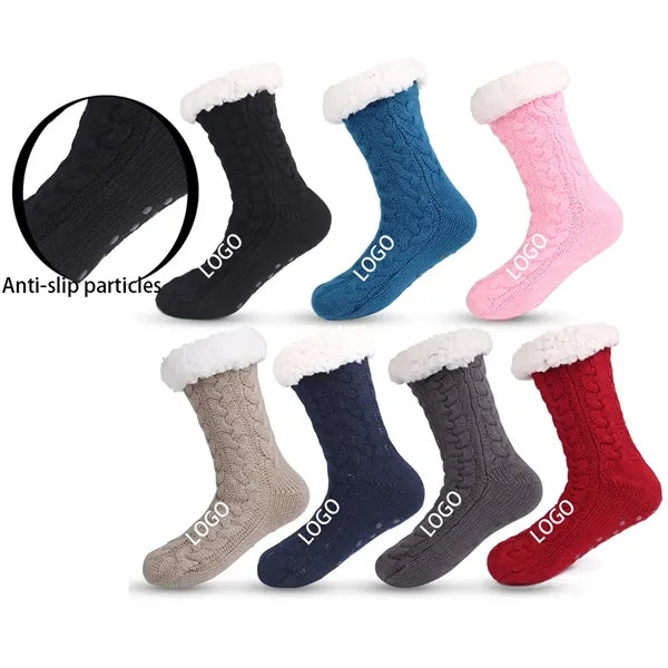 Super Thick Fleece Lined Winter None Slipper Socks
