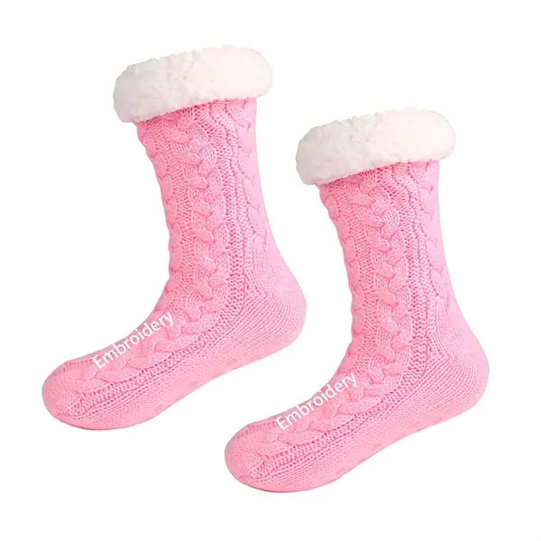 Super Thick Fleece Lined Winter None Slipper Socks