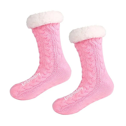 Super Thick Fleece Lined Winter None Slipper Socks