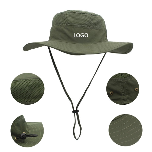 Mesh Wide Brim Bucket Hat