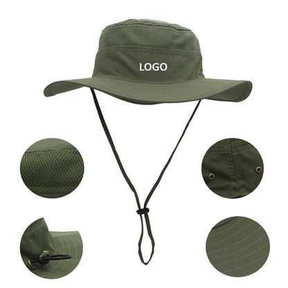 Mesh Wide Brim Bucket Hat