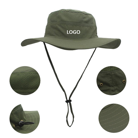 Mesh Wide Brim Bucket Hat