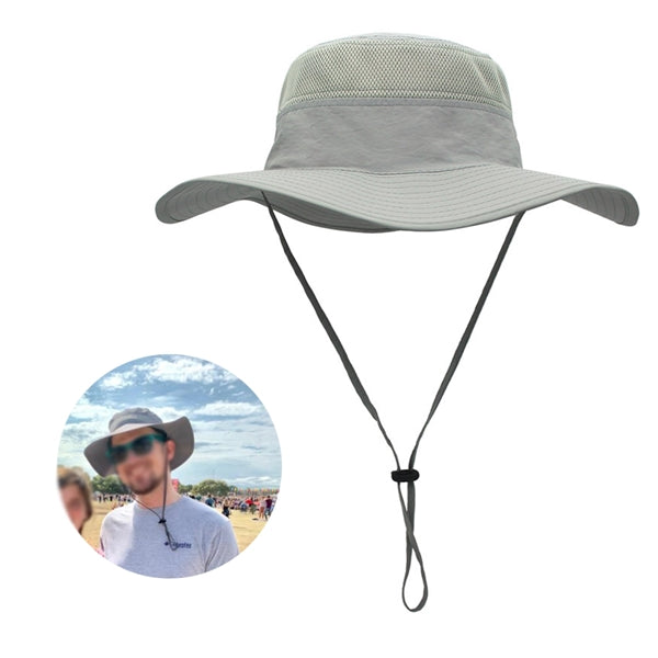 Mesh Wide Brim Bucket Hat