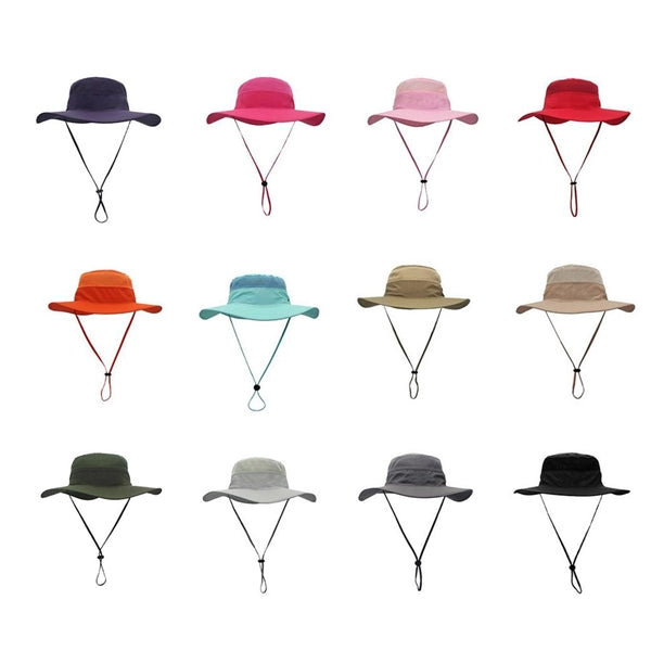Mesh Wide Brim Bucket Hat