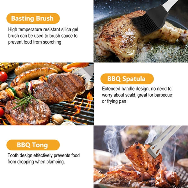 9Pcs Heavy Duty BBQ Grill Tool Set