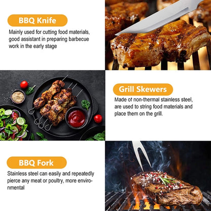 9Pcs Heavy Duty BBQ Grill Tool Set