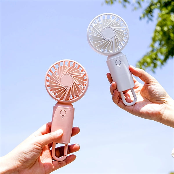 Mini Handheld USB Fan With Carabiner
