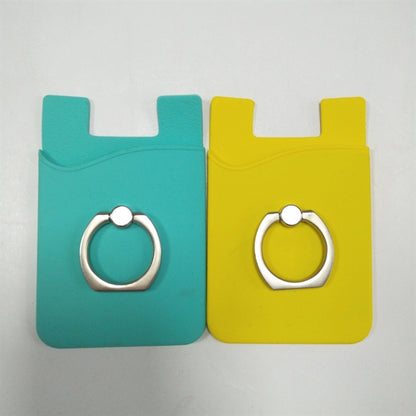 Silicone Card Holder with Metal Ring Phone Stand