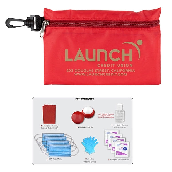 Ariel 12 Piece First Aid Safety Kit in Zipper Pouch with