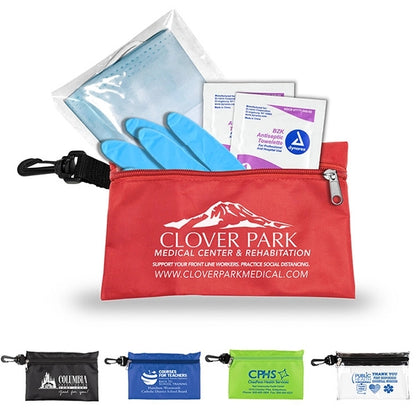 Hydra Protective Face & Gloves First Aid Kit in Zipper Pouch