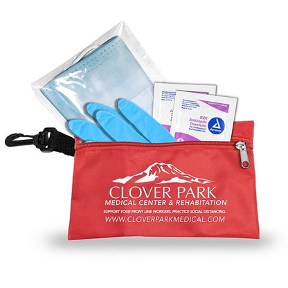 Hydra Protective Face & Gloves First Aid Kit in Zipper Pouch