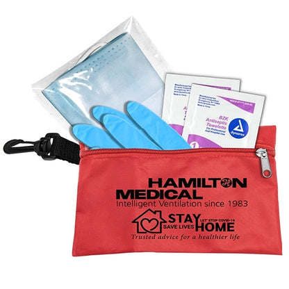 Hydra Protective Face & Gloves First Aid Kit in Zipper Pouch