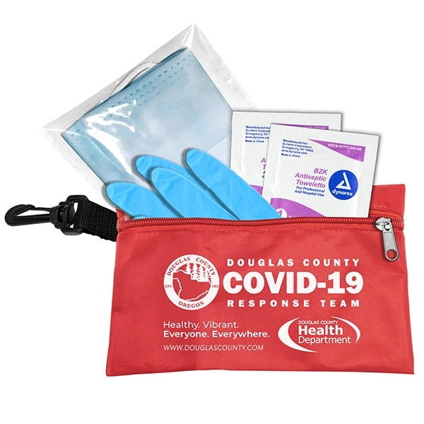 Hydra Protective Face & Gloves First Aid Kit in Zipper Pouch