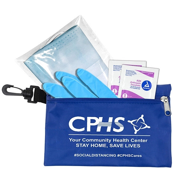 Hydra Protective Face & Gloves First Aid Kit in Zipper Pouch