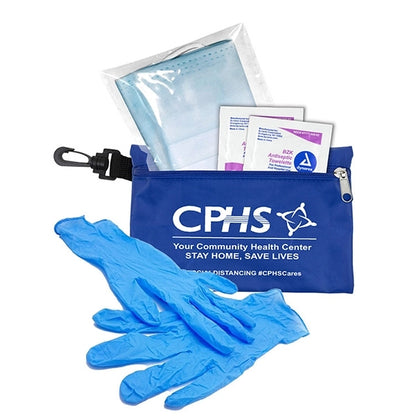 Hydra Protective Face & Gloves First Aid Kit in Zipper Pouch