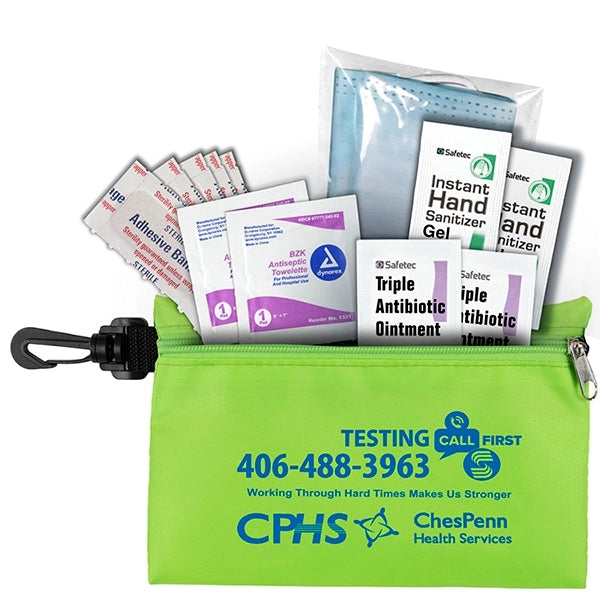 Hydra Protective Face & Gloves First Aid Kit in Zipper Pouch