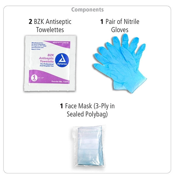 Hydra Protective Face & Gloves First Aid Kit in Zipper Pouch