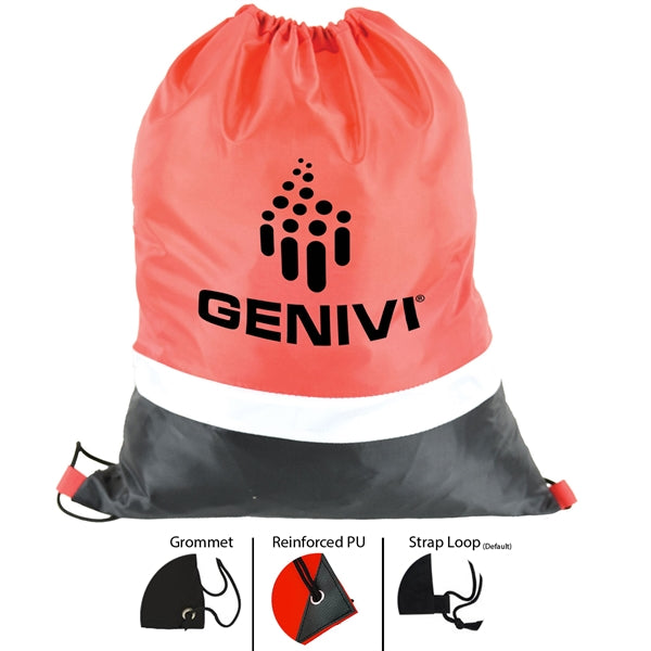 Gym Dual Color Team Bags Three-Tone Drawstring Backpack