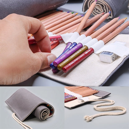 Canvas Roll Up Pencil Case(24Slots)