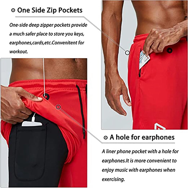 Mens Shorts with Phone Pocket