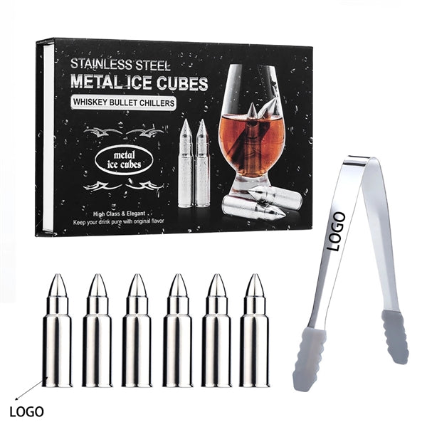 Bullet Whiskey Chillers Stones With Tong