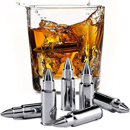 Bullet Whiskey Chillers Stones With Tong