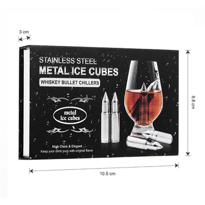 Bullet Whiskey Chillers Stones With Tong