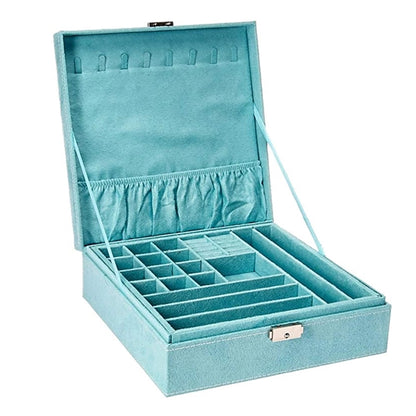 Two-Layer Jewelry Box Organizer Display Storage Case