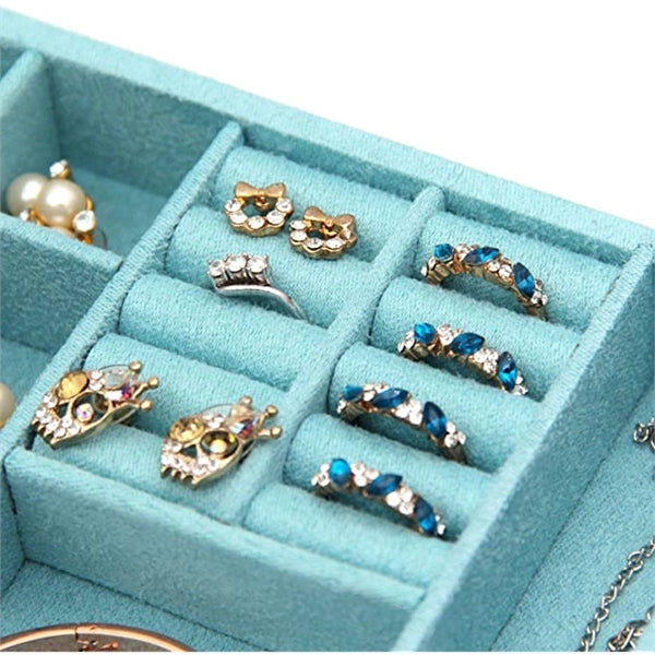 Two-Layer Jewelry Box Organizer Display Storage Case