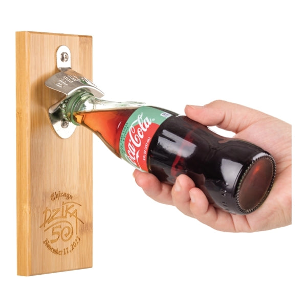 Magnetic Bamboo Wall Mounted Bottle Opener