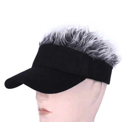 Wig Peaked Baseball Hat with Spiked Hairs