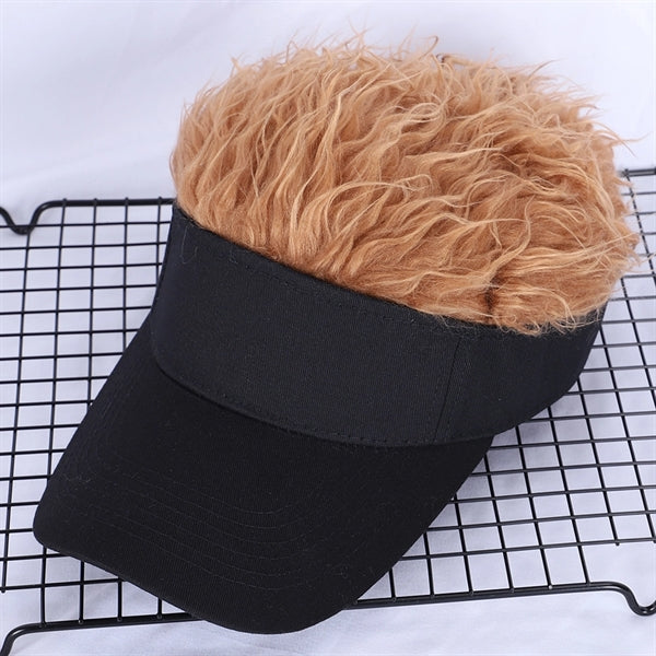 Wig Peaked Baseball Hat with Spiked Hairs