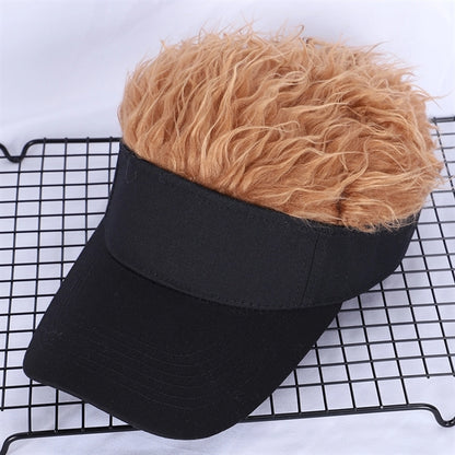 Wig Peaked Baseball Hat with Spiked Hairs