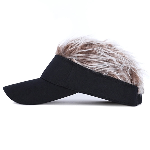 Wig Peaked Baseball Hat with Spiked Hairs