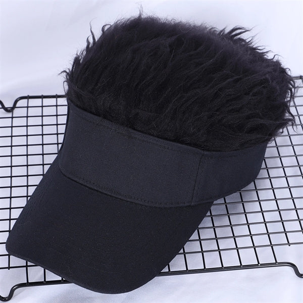 Wig Peaked Baseball Hat with Spiked Hairs