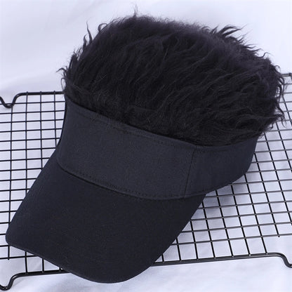 Wig Peaked Baseball Hat with Spiked Hairs