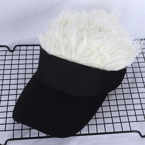 Wig Peaked Baseball Hat with Spiked Hairs