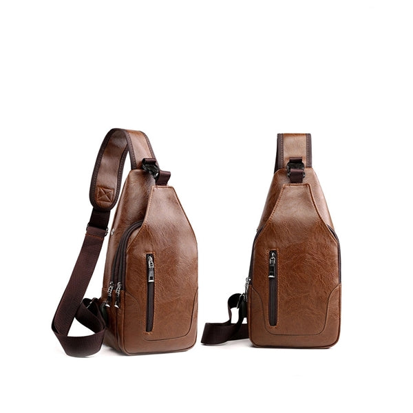 Men PU Leather Sling Bag