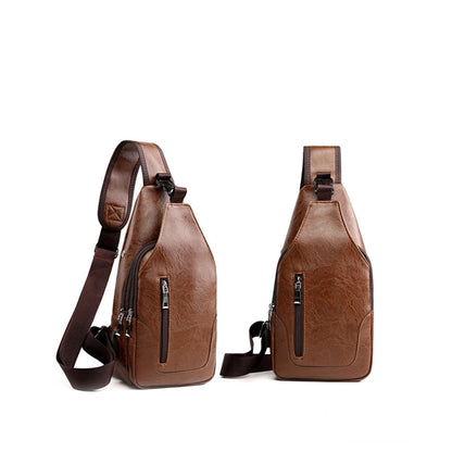 Men PU Leather Sling Bag