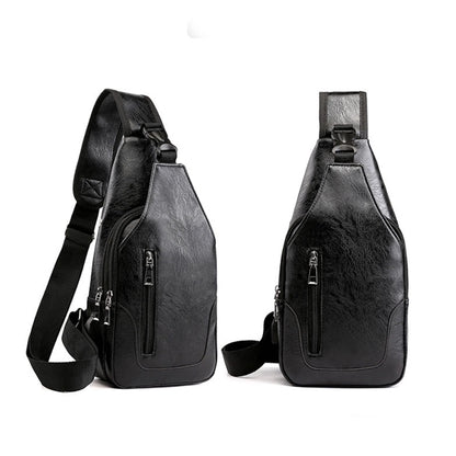 Men PU Leather Sling Bag