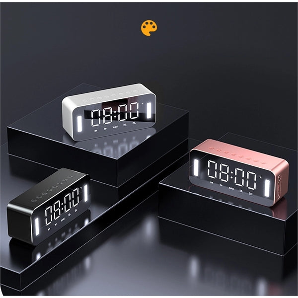 LED Mirror Digital Alarm Clock Time Display Table Wireless S