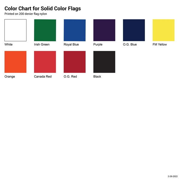 5' x 8' Solid Color Flags with Heading & Grommets