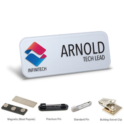3"W x 1"H Shadow Name Badge w/ Full Color Logo