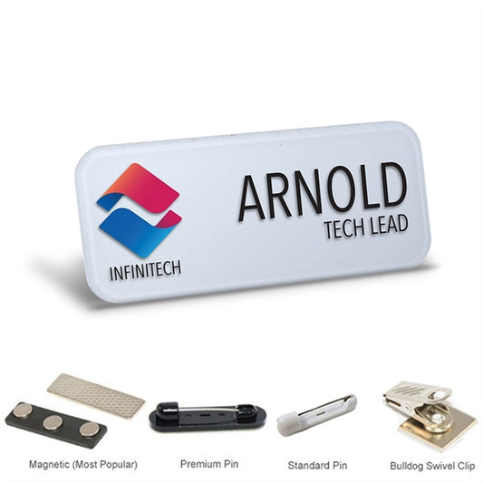 3"W x 1"H Shadow Name Badge w/ Full Color Logo