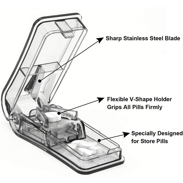 Pill Splitter with Stainless Steel Blade