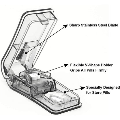 Pill Splitter with Stainless Steel Blade