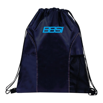 210D Polyester Drawstring Gym & Sport Backpack w/ Pockets