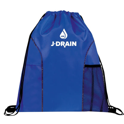 210D Polyester Drawstring Gym & Sport Backpack w/ Pockets