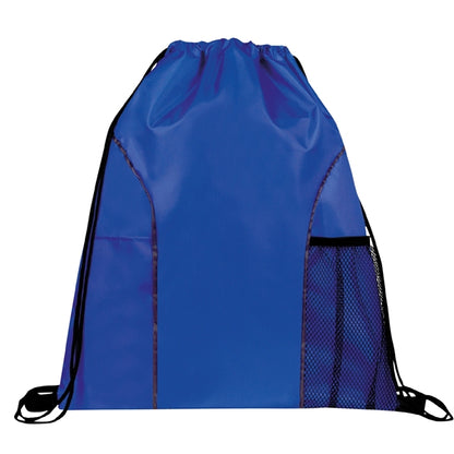 210D Polyester Drawstring Gym & Sport Backpack w/ Pockets